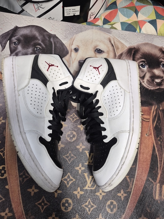 Jordan Other - Air Jordan Style High-Top Sneakers in White/Black with Red Jumpman